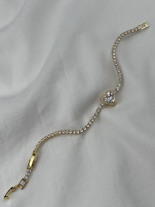 Çelik Gold Kalp Bileklik